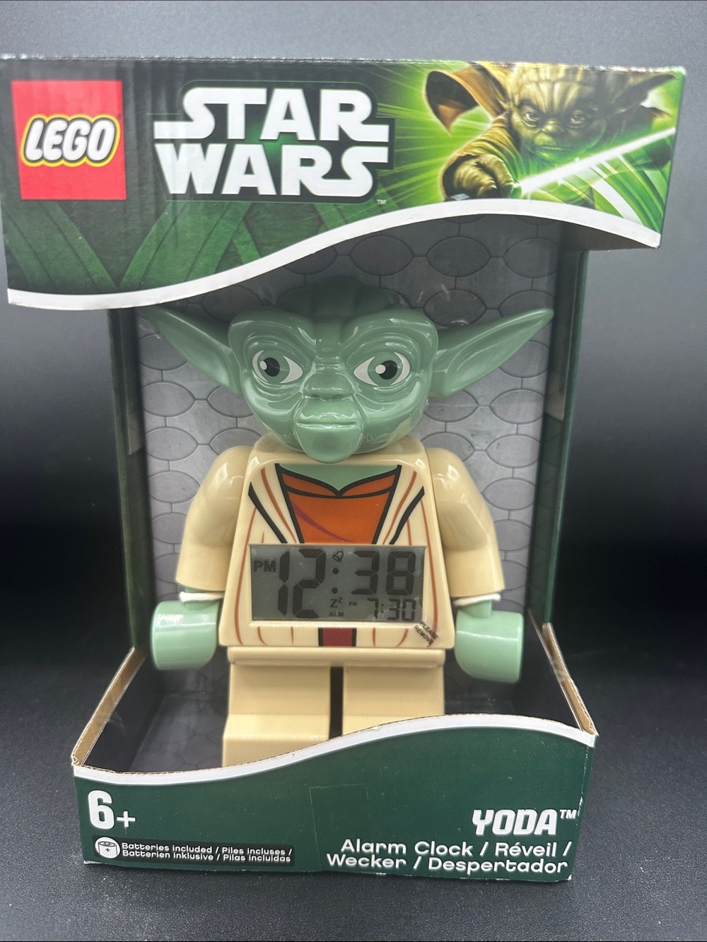 Brand New in Box Lego Yoda Figure Alarm Clock in Green and Tan